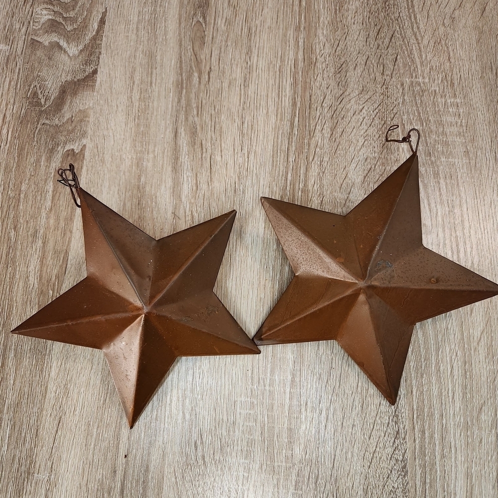 Rustic Brown Metal Star Wall Decor